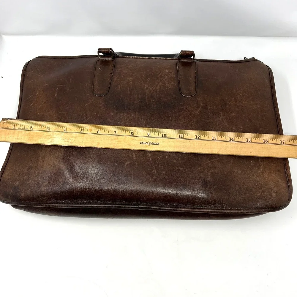 Vintage Coach NYC Brown Leather Briefcase Attache USA Glove Tanned No. 507-9246